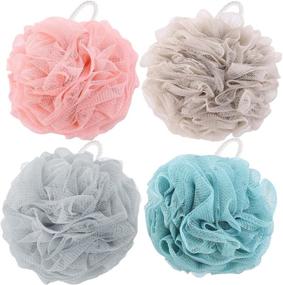 img 4 attached to 🛁 High-Quality 4 Pack Shower Loofahs - 60g/pcs Body Sponges for Women