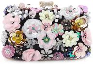 yokawe women's evening bag with flower design | party prom clutch purse for floral bride | wedding handbag logo