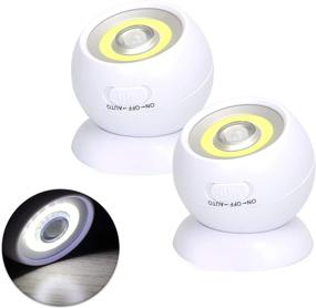 img 4 attached to 🔦 Lebote Wireless Motion Sensor Light: Battery Powered Wall Light, Waterproof Indoor/Outdoor LED Motion Lights for Garage, Porch, Stair, Ceiling, Gate - 2 Pack