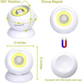 img 3 attached to 🔦 Lebote Wireless Motion Sensor Light: Battery Powered Wall Light, Waterproof Indoor/Outdoor LED Motion Lights for Garage, Porch, Stair, Ceiling, Gate - 2 Pack