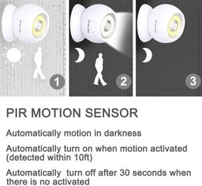 img 1 attached to 🔦 Lebote Wireless Motion Sensor Light: Battery Powered Wall Light, Waterproof Indoor/Outdoor LED Motion Lights for Garage, Porch, Stair, Ceiling, Gate - 2 Pack