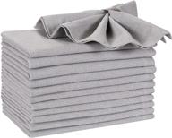 🍽️ hausattire cloth napkins set of 12: grey 18x18 inches - reusable cotton dinner napkins for everyday use logo