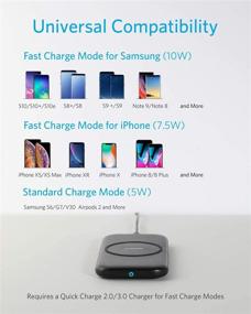 img 1 attached to 🔌 Anker Wireless Charger, PowerWave Base Pad, Qi-Certified, 7.5W for iPhone 11, 11 Pro, 11 Pro Max, X, Xs, Xr, Xs Max, 8, 8 Plus, 10W for Samsung Galaxy S20 S10 S9 S8 Note 10 Note 9 (No AC Adapter)