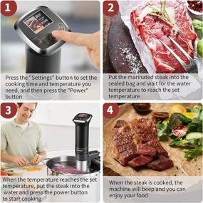 img 1 attached to 🔥 Sous-Vide Immersion-Circulator Precision Cooker - 1100W IPX7 Water-resistant, Enhanced Chip for Accurate Temperature Control, Vibrant LCD Display, Storage Bag and 10 Vacuum Sealer Bags Included