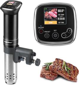 img 4 attached to 🔥 Sous-Vide Immersion-Circulator Precision Cooker - 1100W IPX7 Water-resistant, Enhanced Chip for Accurate Temperature Control, Vibrant LCD Display, Storage Bag and 10 Vacuum Sealer Bags Included