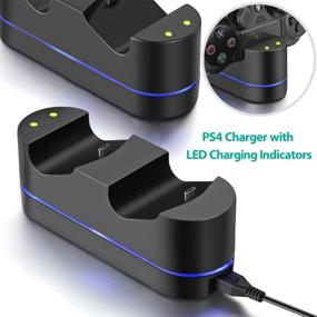 img 2 attached to 🎮 ICESPRING Playstation 4 Charger Kit: Dual USB Charging Dock Station & Stand for PS4 Controller