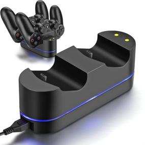 img 3 attached to 🎮 ICESPRING Playstation 4 Charger Kit: Dual USB Charging Dock Station & Stand for PS4 Controller