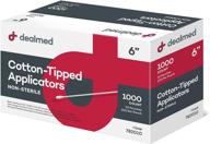 👆 dealmed 6-inch cotton-tipped wooden applicators, non-sterile (1000/box) logo
