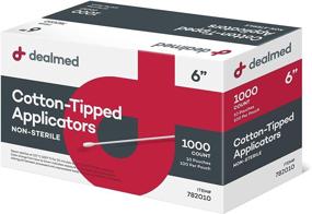 img 4 attached to 👆 Dealmed 6-inch Cotton-Tipped Wooden Applicators, Non-Sterile (1000/Box)