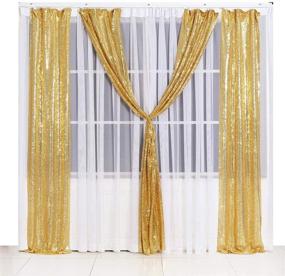 img 4 attached to 🌟 Golden Sequin Backdrop Curtain – 2 Panels, 2Ft x 8Ft – Ideal for Wedding and Party Decor – Poise3EHome