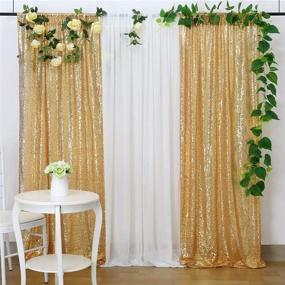 img 2 attached to 🌟 Golden Sequin Backdrop Curtain – 2 Panels, 2Ft x 8Ft – Ideal for Wedding and Party Decor – Poise3EHome