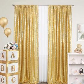 img 3 attached to 🌟 Golden Sequin Backdrop Curtain – 2 Panels, 2Ft x 8Ft – Ideal for Wedding and Party Decor – Poise3EHome