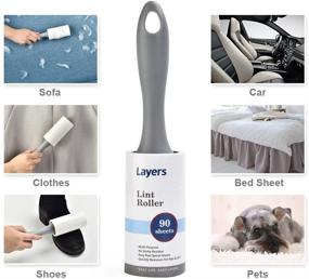 img 2 attached to 🧻 Layers Lint Roller: Ultimate Hair & Pet Lint Remover - 5 Rollers, 450 Sheets Total