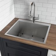 🚰 ruvati rvu6010 topmount laundry utility sink 25x22x12 deep 16 gauge stainless steel logo