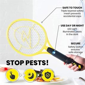 img 2 attached to 🪰 Zap It! Rechargeable Fly Zapper Racket - Powerful 4,000 Volt Bug Zapper, USB Charging, Mosquito & Insect Killer
