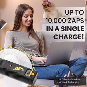 img 1 attached to 🪰 Zap It! Rechargeable Fly Zapper Racket - Powerful 4,000 Volt Bug Zapper, USB Charging, Mosquito & Insect Killer
