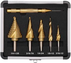 img 4 attached to COMOWARE Spiral Pcs Spiral Drill Bits Titanium Automatic