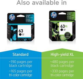 img 1 attached to 🖨 HP 63 Ink Cartridges & 150 Sheets 8.5x11 Paper Bundle - Black, Tri-color - Compatible with HP Deskjet 1112, 2100, 3600 Series, HP ENVY 4500 Series, OfficeJet 3800 Series, 4600, 5200 Series - F6U61AN, F6U62AN