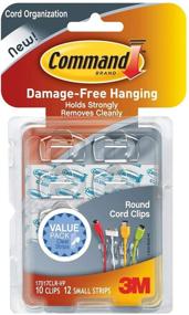 img 1 attached to 🔌 Command 17017CLR-VP Round Cord Clip - Securely Organize Cords with 10 Clips, Clear Design