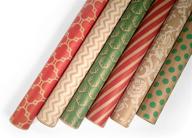 🎁 bella kraft christmas wrapping paper: elegant, minimalist designs for holidays! (6 pack, 30 x 120 inch rolls) logo