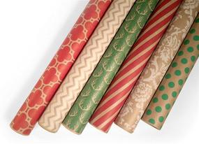 img 4 attached to 🎁 Bella Kraft Christmas Wrapping Paper: Elegant, Minimalist Designs for Holidays! (6 Pack, 30 x 120 Inch Rolls)