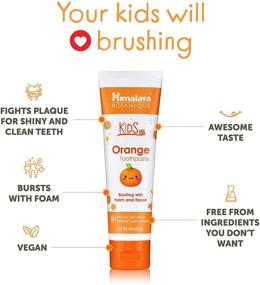 img 2 attached to Himalaya Botanique Kids Toothpaste: Orange Flavor, 4 oz, 4 Pack - Reducing Plaque and Encouraging Longer Brushing