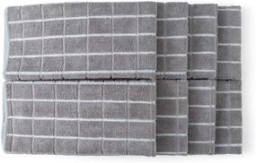 img 3 attached to 🧽 Premium Microfiber Dish Towels - Ultra-Soft, Highly Absorbent, and Lint-Free Kitchen Towels - 8 Pack (Stylish Gray Lattice Design) - Large Size: 26 x 18 Inch