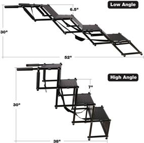 img 3 attached to 🐾 Domaker 4/5 Steps Pet Stairs 30 Inches High: Sturdy, Foldable, Lightweight - Ideal for Cars, SUVs, Jeeps, Trucks. Portable with Shoulder Strap in Black