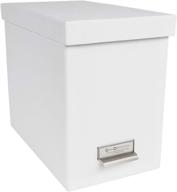 📦 white bigso john fiberboard desktop file storage box with label frame, 10.2 x 7 x 13 inches logo