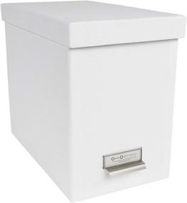 img 4 attached to 📦 White Bigso John Fiberboard Desktop File Storage Box with Label Frame, 10.2 x 7 x 13 inches