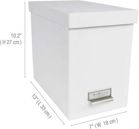 img 2 attached to 📦 White Bigso John Fiberboard Desktop File Storage Box with Label Frame, 10.2 x 7 x 13 inches