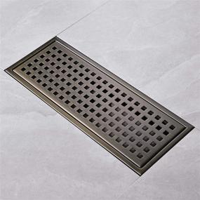 img 3 attached to Orhemus 12-Inch Linear Shower Floor Drain with Removable Cover Grid Grate - SUS 304 Stainless Steel, Brushed Bronze Antique Copper Finish