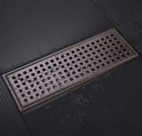 img 2 attached to Orhemus 12-Inch Linear Shower Floor Drain with Removable Cover Grid Grate - SUS 304 Stainless Steel, Brushed Bronze Antique Copper Finish