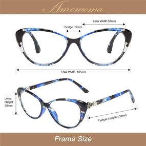 img 2 attached to 👓 AMOMOMA Elegant Cat Eye Women's Progressive Multifocal Blue Light Blocking Reading Glasses - AM6013