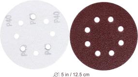 img 1 attached to 🔸 UEETEK Hook and Loop Sanding Discs - 50 Pack of 5 Inch Round Shape Sandpaper (40 Grit, 8 Hole)