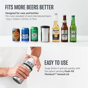 img 2 attached to 🍺 Huski Beer Cooler 2.0 - Premium Can and Bottle Holder, Triple Insulated Marine Grade Stainless Steel - Detachable 3-in-1 Opener - Doubles as a Tumbler - Perfect Gifts for Beer Enthusiasts (Stainless Steel)