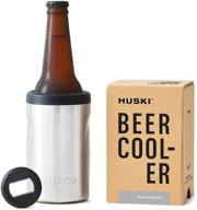 🍺 huski beer cooler 2.0 - premium can and bottle holder, triple insulated marine grade stainless steel - detachable 3-in-1 opener - doubles as a tumbler - perfect gifts for beer enthusiasts (stainless steel) логотип