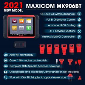 img 3 attached to Улучшите свой диагностический опыт с помощью Autel MaxiCOM MK906BT - передовой беспроводной сканер: 🚀 Эквивалент MS908/MS906BT, двунаправленное управление, кодирование ECU, полная системная диагностика, откровение ABS, EPB, трансмиссия, 31 услуга.