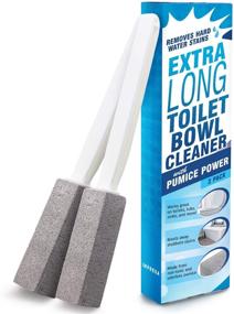 img 4 attached to Pumice Stone Toilet Bowl Cleaner with Extra Long Handle - Limescale Remover - Also Cleans BBQ Grills, Tiles, Tile Grout, & Swimming Pools [2 Pack] by Impresa