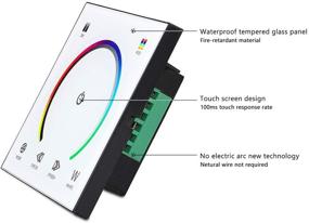 img 3 attached to 🌈 Enhanced SUPERNIGHT RGB LED Strip Controller: Glass Touch Panel, Wall Mount Dimmer for SMD 5050 3528 LED Strips, Sensitive Touching, LED Night Indicator, Adjustable Brightness