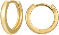 18k gold plated sterling silver small hoop earrings ring cuff ear huggies for minimalist second hole and cartilage piercings logo