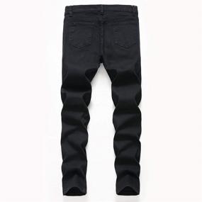 img 3 attached to 👖 Boys' Skinny Fit Ripped Destroyed Distressed Stretch Denim Slim Jeans Pants by NEWSEE