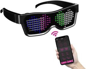 img 4 attached to ACALEPH Customizable LED Light Up Glasses with Bluetooth: Ultimate Party and Festival Accessory for Women and Men - Flashing Display, DIY Text Messages, Animation, APP Control, USB Rechargeable - A Perfect Gift!