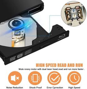 img 3 attached to 📀 High-Speed USB 3.0 External Blu Ray DVD Drive for Mac OS & Windows - Portable 3D Player, Burner, and Reader
