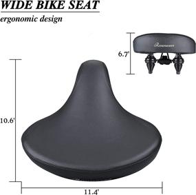 img 2 attached to 🚲 Rounexes Oversize Comfort Bike Seat: Extra Wide Universal Fit, Cushioned Memory Foam, Waterproof & Sweat Proof Saddle