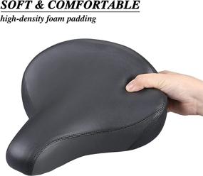 img 3 attached to 🚲 Rounexes Oversize Comfort Bike Seat: Extra Wide Universal Fit, Cushioned Memory Foam, Waterproof & Sweat Proof Saddle