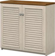 🔍 optimized search: fairview small storage cabinet with doors in antique white and tea maple by bush furniture logo