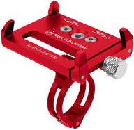 red xoss bike phone support - aluminium alloy cellphone holder for mountain bike bicycle handlebar & stem - adjustable mobile phone mount for highway vehicles logo