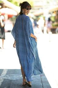 img 1 attached to Striped Swimsuit Caftan 👙 Dress for Women's Clothing - Caftans