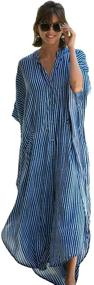 img 2 attached to Striped Swimsuit Caftan 👙 Dress for Women's Clothing - Caftans